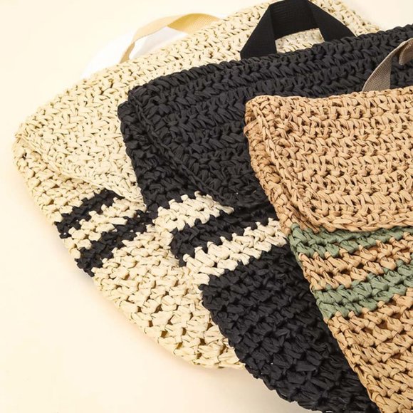 NWT Pacific Coast Striped Raffia Retreat Backpack - Picture 4 of 9